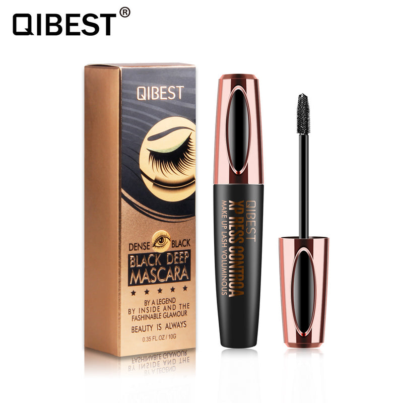 QIBEST Volumizing Magic Mascara Thick And Curling Big Brush Mascara 4D Mascara