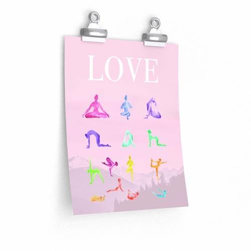 Love Yoga 14 Poses Premium Matte Poster - Annizon Home Essentials