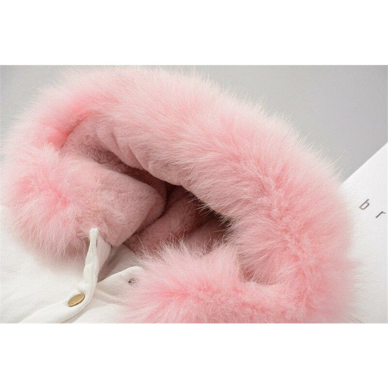 Fleece Toddler Girl Jacket Denim Warm Fur Hoodie Kids Winter - Annizon Home Essentials