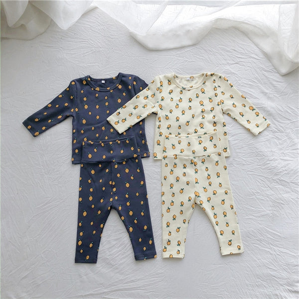 New Autumn Baby Suit Printing Bottoming Shirt + High Waist Pants - Annizon Home Essentials
