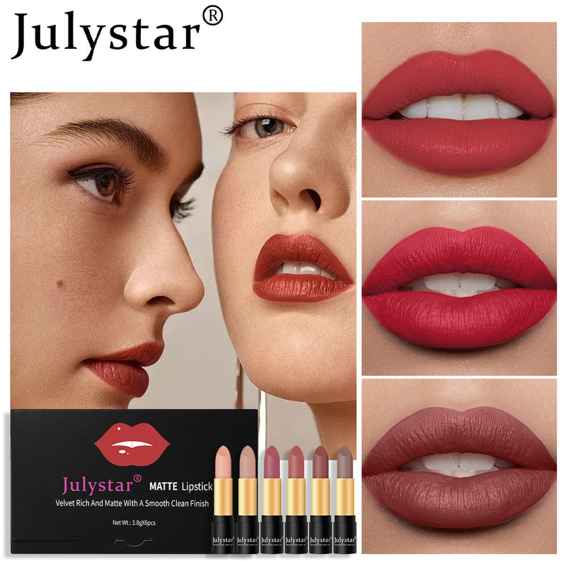 Matte Lipstick Lazy People Don't Stick To The Cup Colorless Lipstick Six Color Set