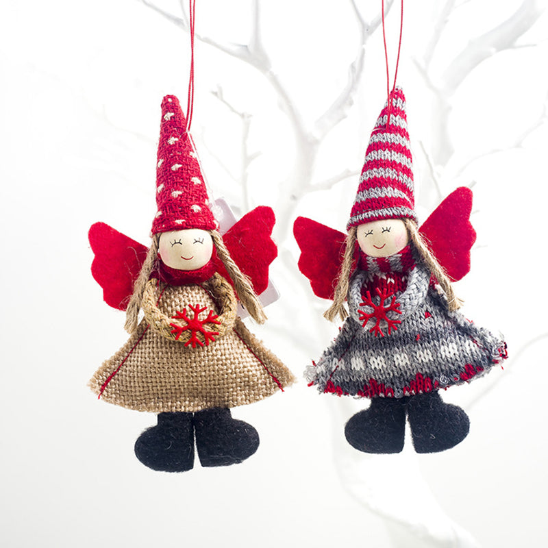Christmas Decoration Pendant Festival Cute Angel Plush Doll House Ornaments Christmas Tree Creative Decorative Accessories