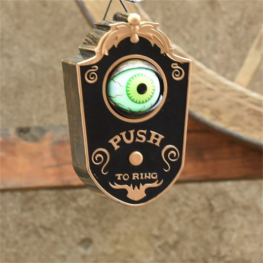 Novelty Doorbell Halloween Door Decorations Horror Props Creepy Eyes Doorbell Haunted House Escape Home Bar Scary Rotating Eyes