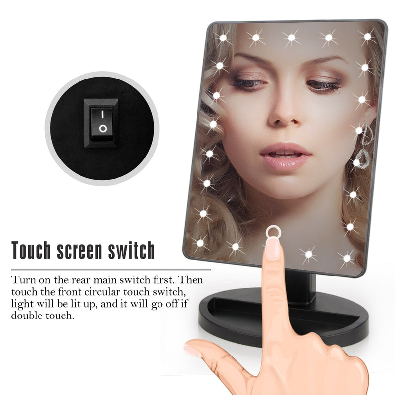 22 LED Lights Touch Screen Makeup Mirror freeshipping - Annizon Home Essentials