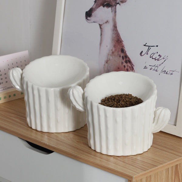 Cat Bowl Ceramic Protection Cervical Vertebra High Leg Dog Bowl Cat Double Bowl Anti Overturn Pet Drinking Bowl