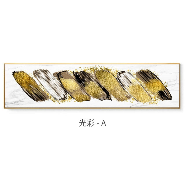 Abstract Golden Pigment Canvas