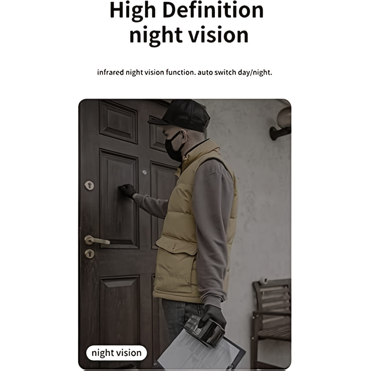 Mini Wireless Video Doorbell With Camera, Wide Angle Intelligent Visual WiFi Rechargeable Security Door Doorbell, 2-Way Audio, Motion Detection, HD Night Vision