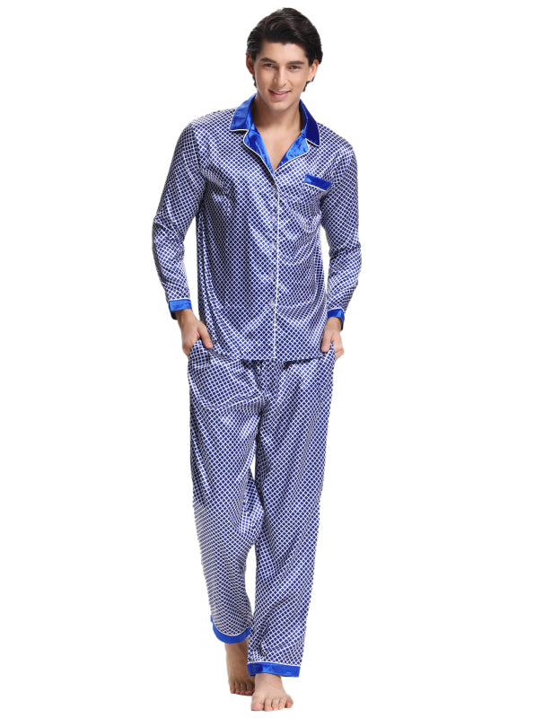 Printed Long Sleeve Homewear Men's Suit