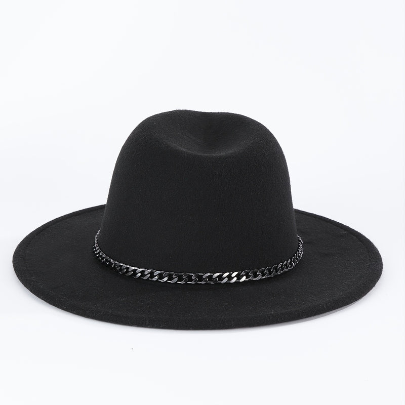 Men's Fashion Elegant Cotton Woven Two Tone Flat Brim Felt Cap