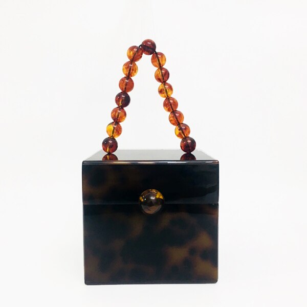 Acrylic Box Evening Clutch Bag Women Luxury Stone Pattern Beaded Hard Handbag Ladies Designer Green Party Purse Dinner New