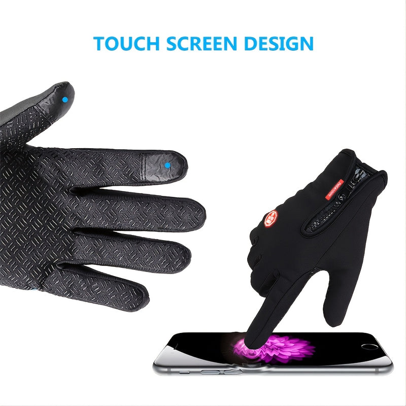 Men's Winter Warm Windproof Waterproof Warm Touch Screen Usable Gloves,Spandex Material Gloves