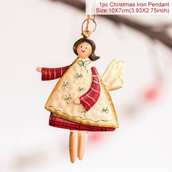 Wooden Angel Dolls Christmas Ornaments Santa Claus Christmas Decorations For Home Xmas Pendant Navidad Crafts Gift