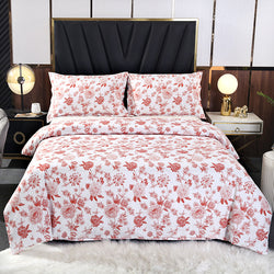 3pcs Duvet Cover Set, Flower Design Element Printed Bedding Set For All Seasons