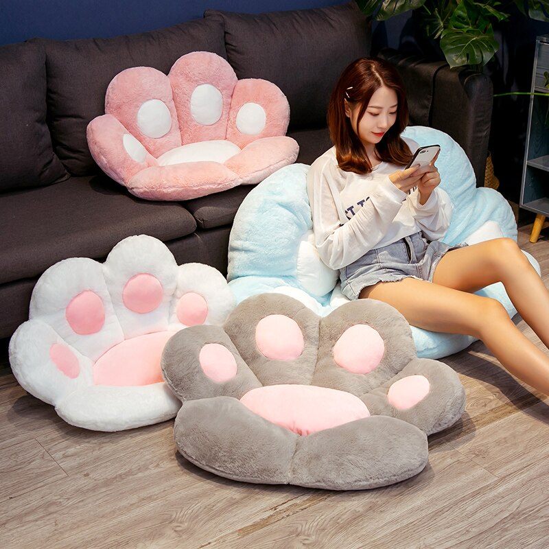 1PC 2 Sizes Soft Paw Pillow Animal Seat Cushion