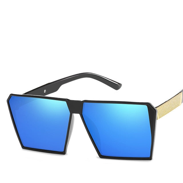 Square Oversized Sunglasses New Reflective Sunglasses Men Women Sunglasses