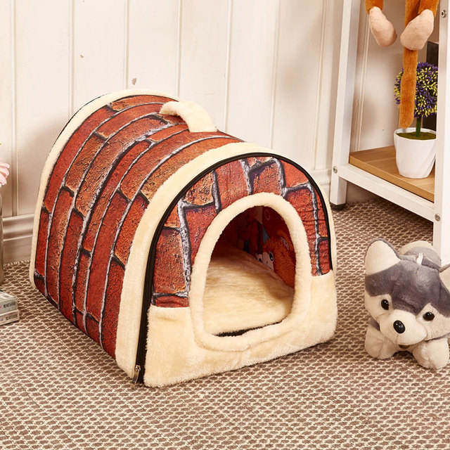 Dog Kennel Detachable Pet Bed Cat Kennel Dog Cage Dog Pad Autumn And Winter Pet Supplies