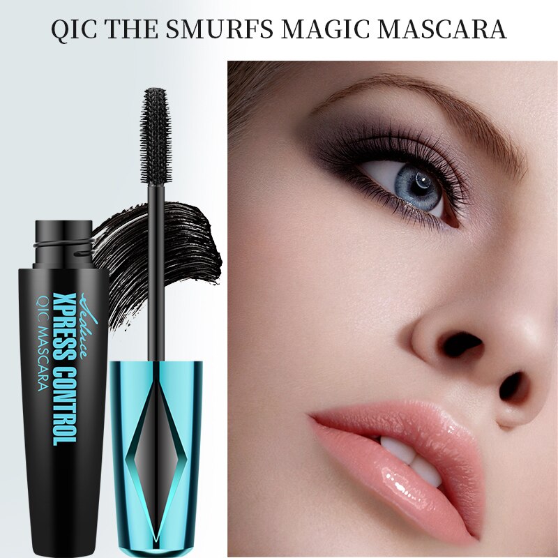 QIC 4D Silk Fiber Eyelash Mascara Waterproof Curling Thick Lengthening Extension Mascara Extension Makeup Black Waterproof