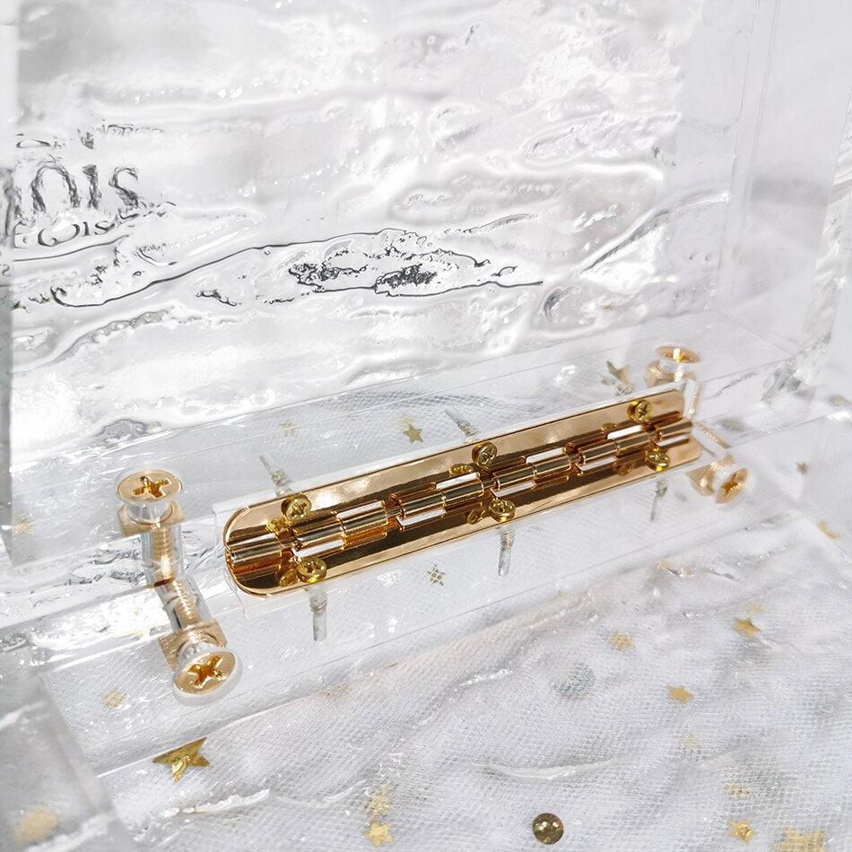 Clear Acrylic Box Evening Bag Women Summer Top Handle Dinner Clutch Purses Ladies Transparent Crystal Handbag High Quality