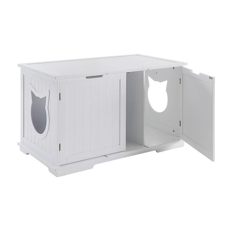 X-Large Cat Washroom Bench Litter Box Enclosure Furniture Box House - Annizon Home Essentials