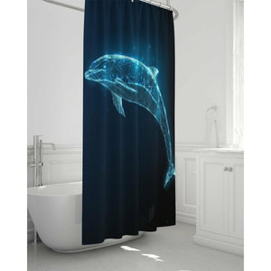 Blue Dolphin Shower Curtain 72"X72"