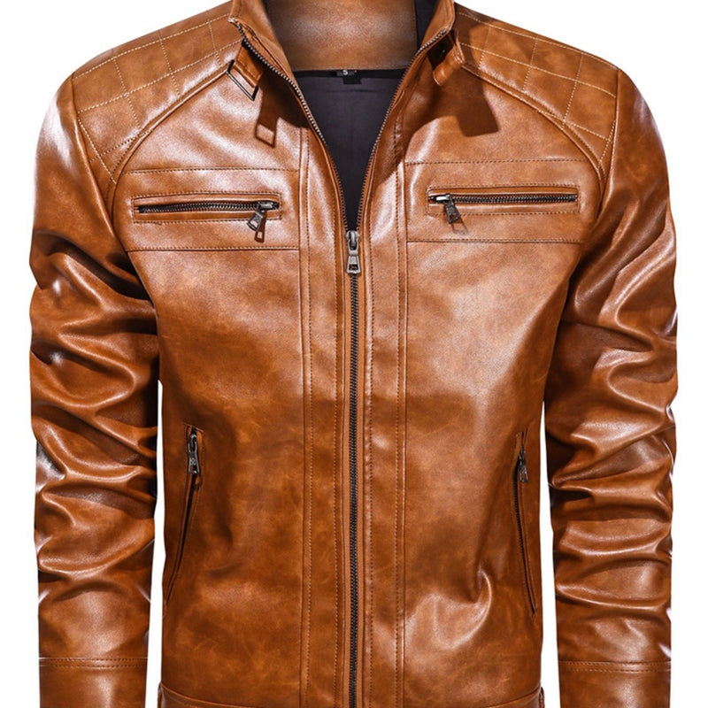 Men's Fashion Biker PU Jacket