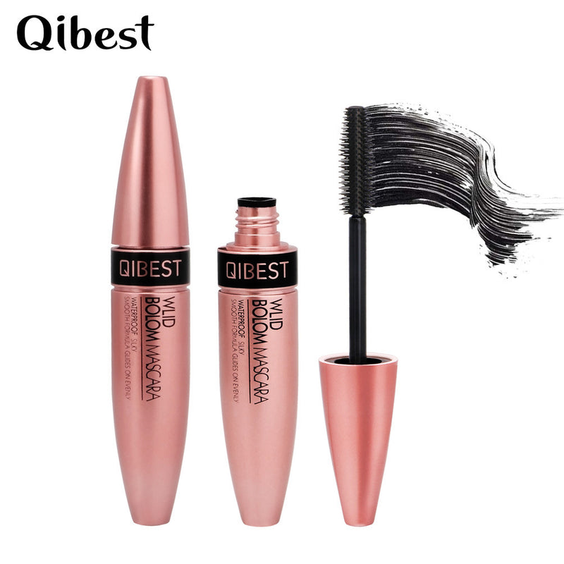 QIBEST Waterproof Sweat-Proof Dense Curly Slender No Fading No Smudges 4D Mascara