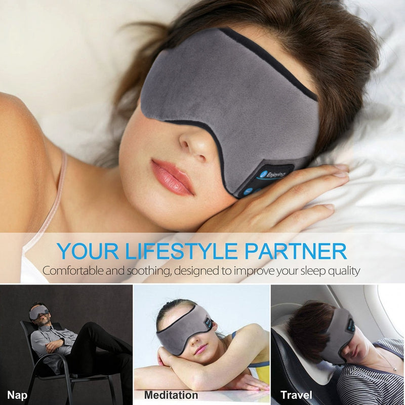 Wireless Stereo Bluetooth Earphone Sleep Mask Phone Headband Sleep Soft Earphones Sleeping Eye Mask Music Headset