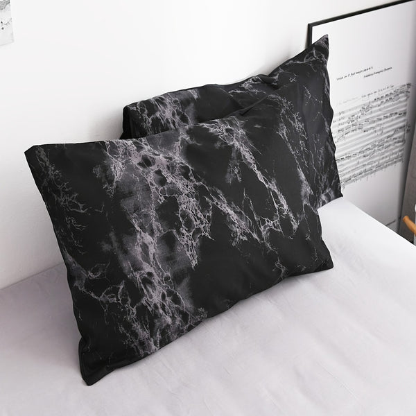 Marble Printed Velvet Duvet Cover Set (1 Duvet Cover + 2 Pillowcase), Soft Bedding For Bedroom & Guest Room