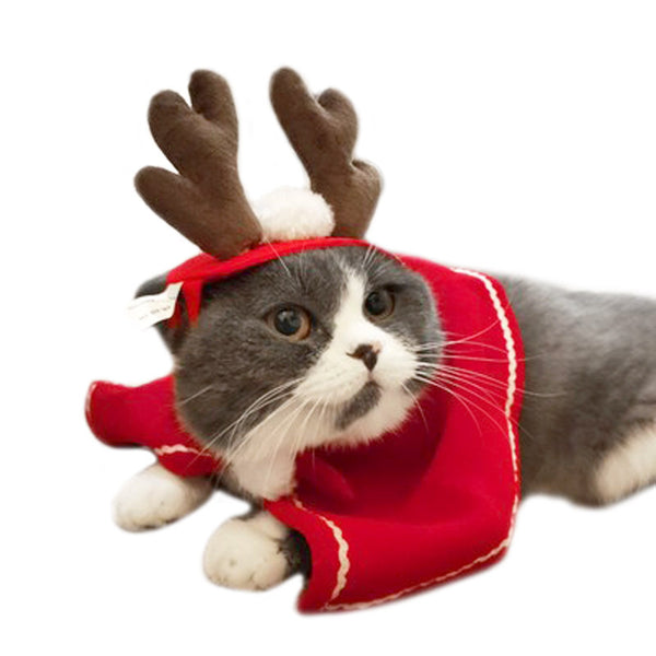 Cat Christmas Hat Scarf Wholesale Weird Pet Cape Headband Antlers Moose Holiday Toys