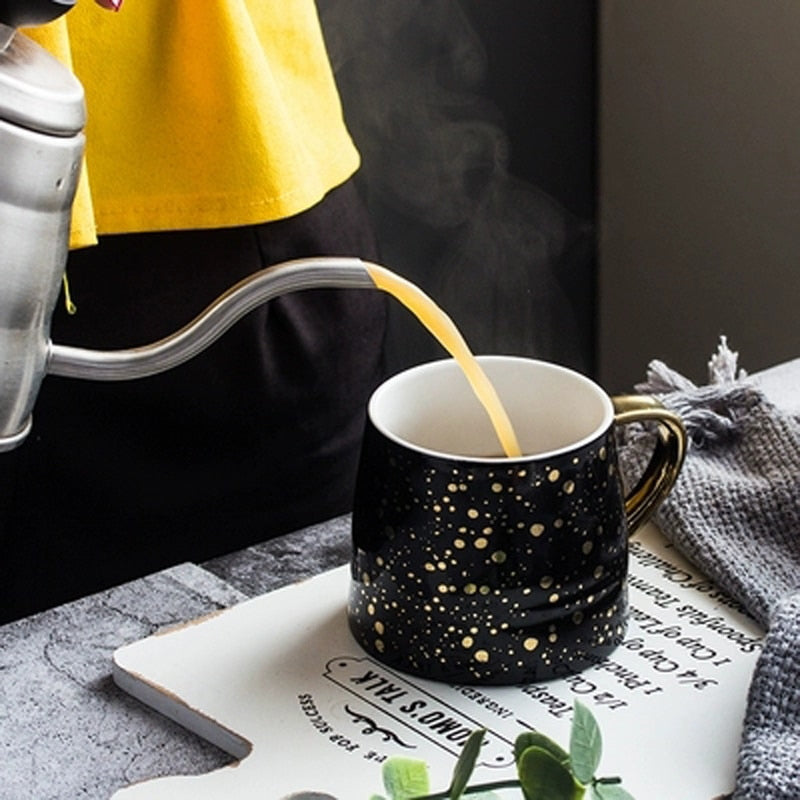 Gold Dotted Coffee Mug - Annizon Home Essentials