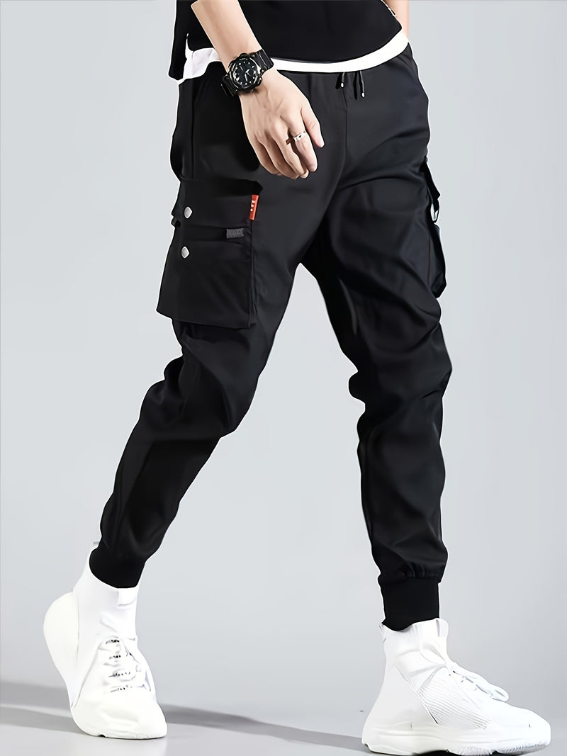 Men's Lace-up Thin And Light Fabric Sports Cargo Pants For Spring/Autumn