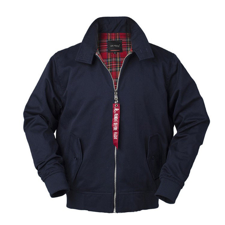 Trendy Business Stand Collar Slim Jacket Men's Coat Casual Coat Pilot Jacket