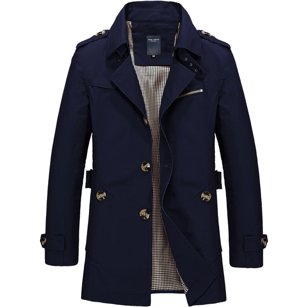 Men Jacket Coat Long Section Fashion Trench Coat Jaqueta Masculina Veste Homme Brand Casual Fit Overcoat Jacket Outerwear