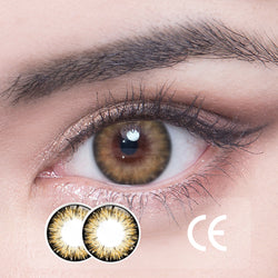 1Pcs CE Certificate Eyes Beautiful Pupil Colorful Girl Cosplay Contact Lenses GOLD BROWN