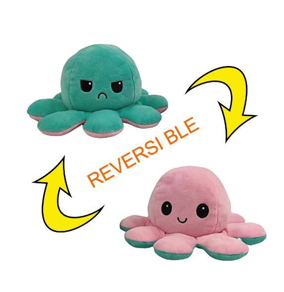 20cm  Reversible Octo-Plushie  Flip Octopus Stuffed Plush