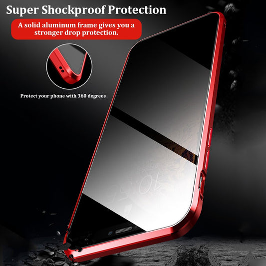 Privacy Magnetische Gehard Glas Case voor iPhone X XS MAX 8 7 Plus Anti Peep Telefoon Shell 360 Volledige Shockproof protector Clear Capa