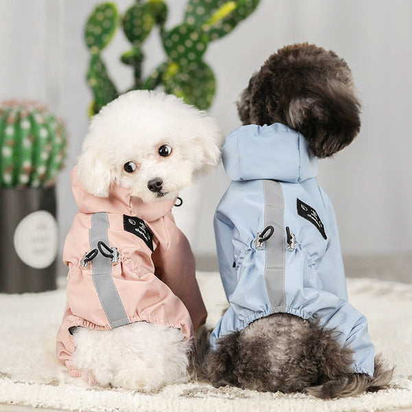 Impermeable Perro Dog Clothes Jacket Waterproof Mesh Breathable Sweat-Absorbent Reflective Dog Raincoat Coat Roupa Puppy Abrigo