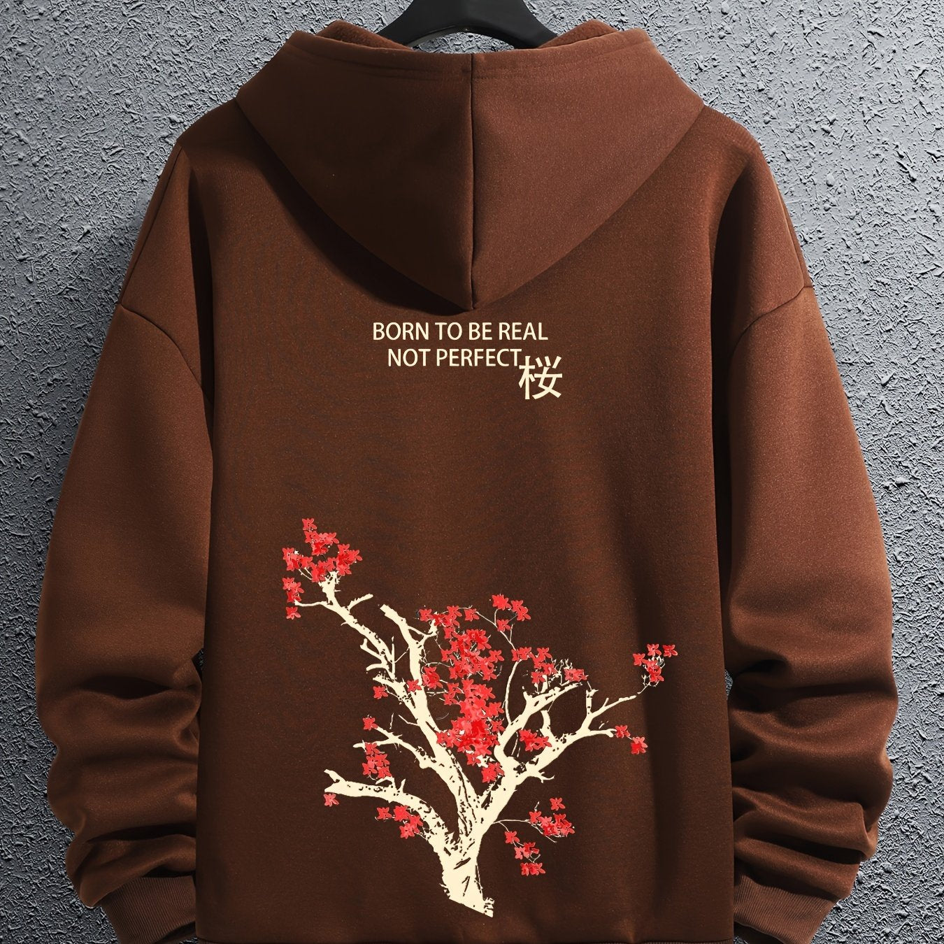 Men's Fleece Loose Long Sleeve Drop Shoulder Hoodie