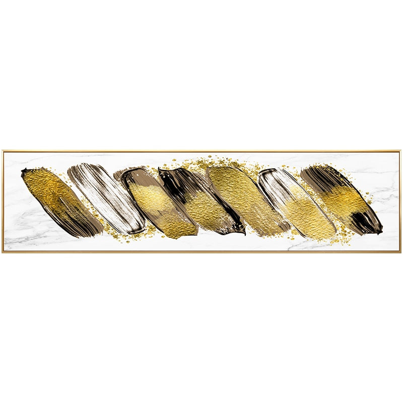 Abstract Golden Pigment Canvas