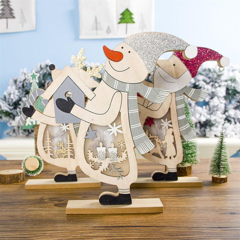 Christmas Wooden Table Light Christmas Tree Growing Ornament Bedside Lamp AAA Battery-powered for Children's Bedroom Decoration