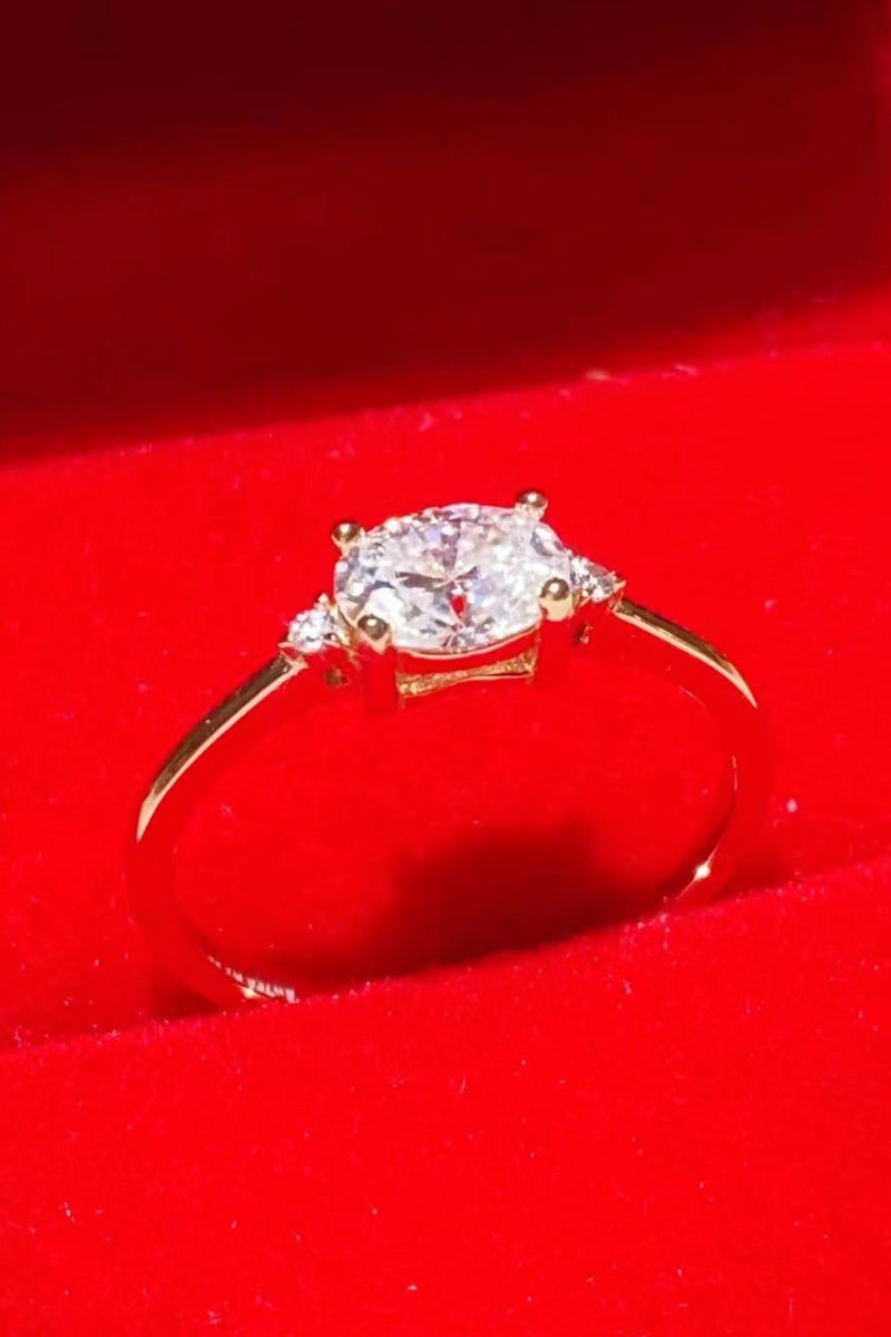 18K Rose Gold-Plated 1 Carat Moissanite Solitaire Ring