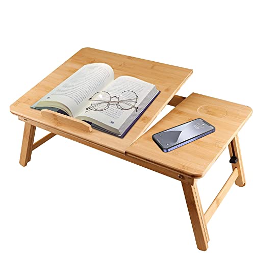 Laptop Desk for Bed Sofa with Adjustable Tilting Top