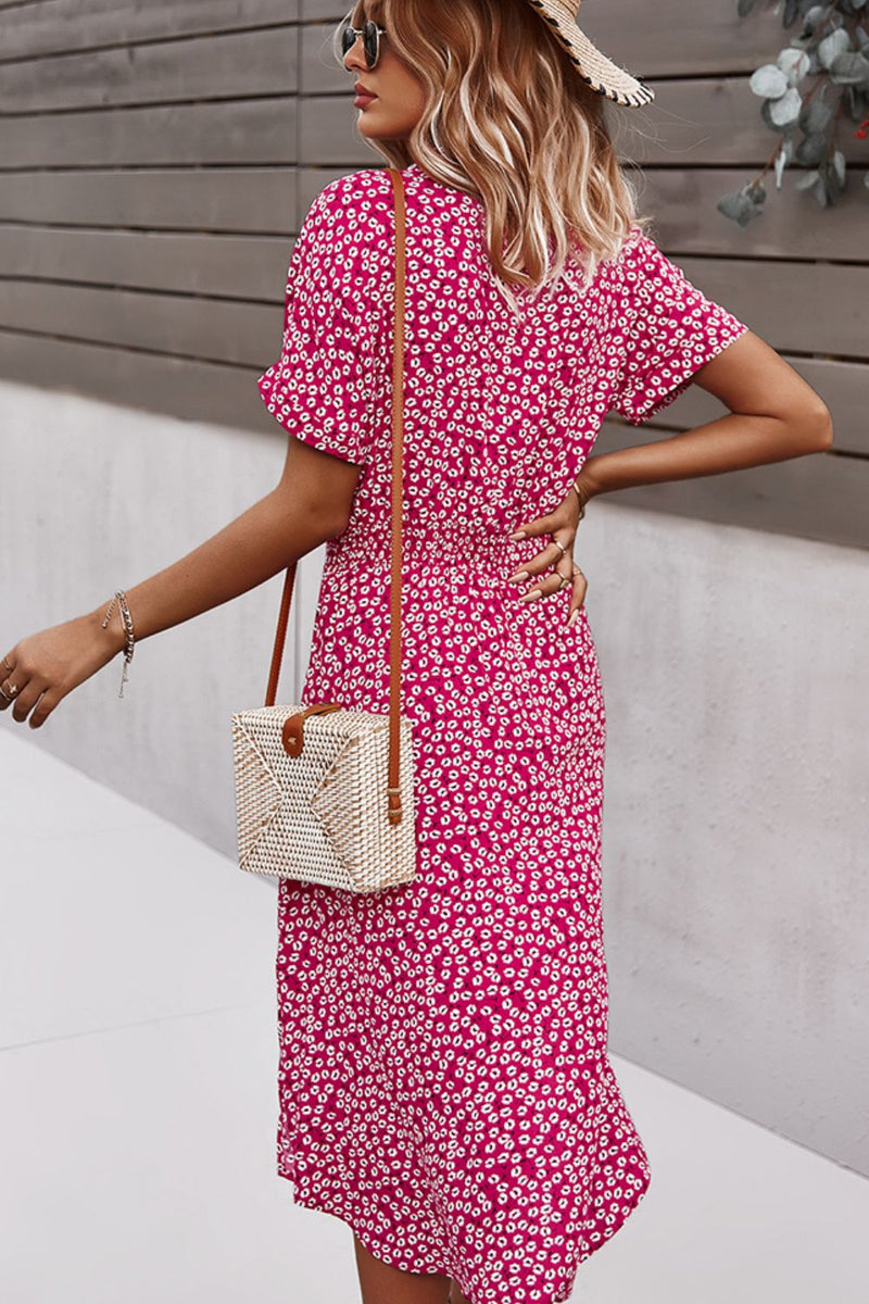 Floral Print Tie Waist Dress