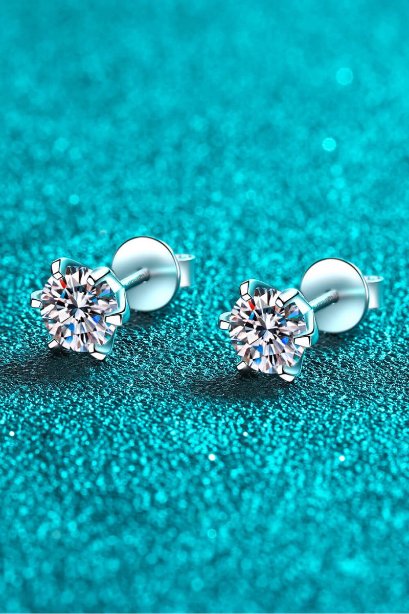 2 Carat Inlaid Moissanite Stud Earrings