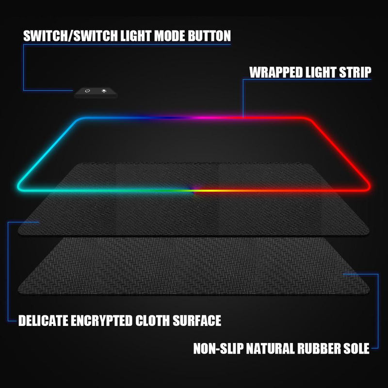 RGB Soft Large Gaming Mouse Pad Non-Slip Oversize Glowing Led Extended - Annizon Home Essentials