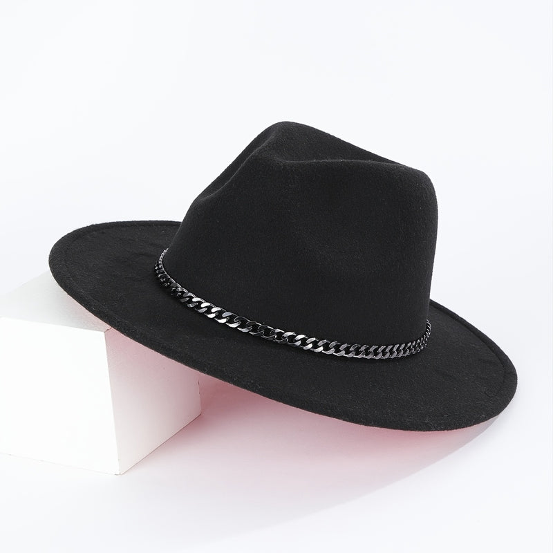 Men's Fashion Elegant Cotton Woven Two Tone Flat Brim Felt Cap