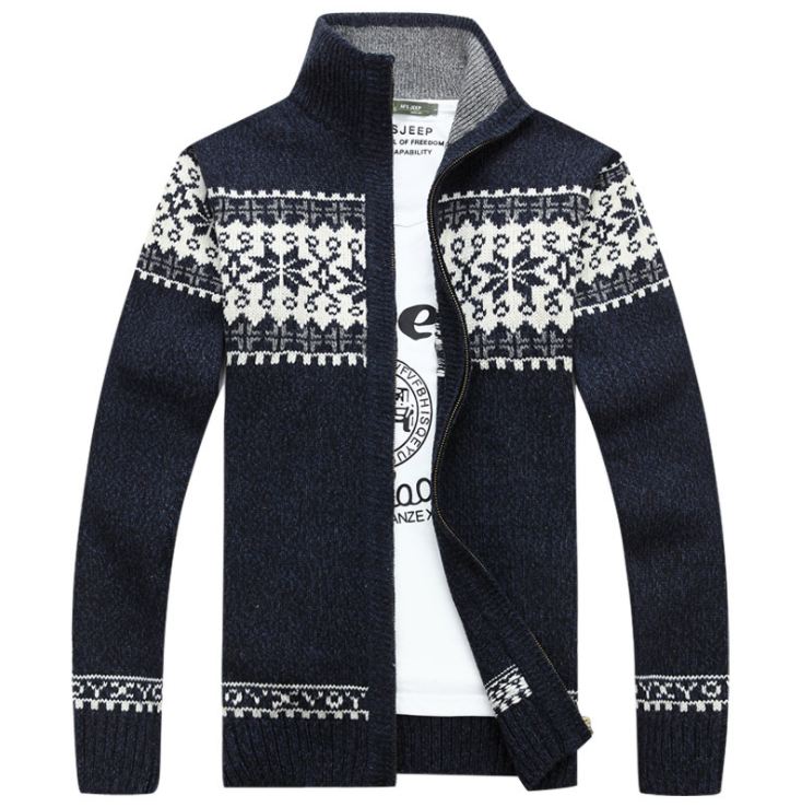 Autumn Winter Men's Sweater Coat  Jackets Men Zipper Knitted Thick Coat Warm Casual Knitwear Cardigan