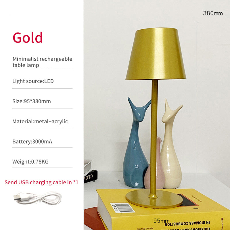 American Nordic LED Hotel Bar Table Desktop Decoration Eye Protection Creativity USB High Foot Metal Charging Table Lamp