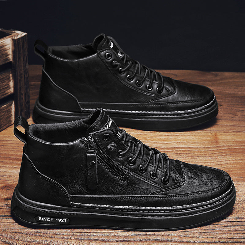 Men's Martin Boots, Fashion Middle Top Lace Up Non-Slip Casual Work Boot For Winter