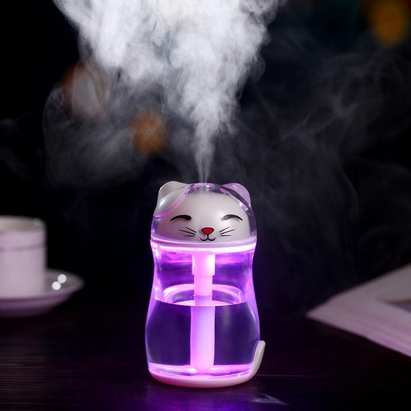 LED Light Humidifier USB Air Diffuser Cat fogger
